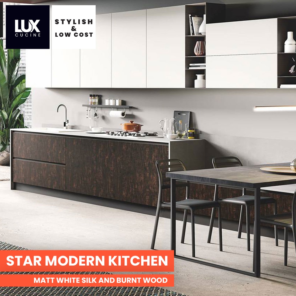 CRC STAR Modern Kitchen in Wooden Finish Malta