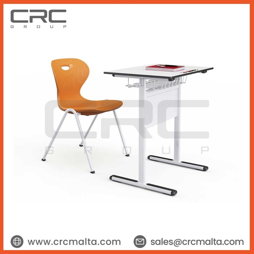 CRC Atlantik single compact desk top metal front paneled school desk D01-14111